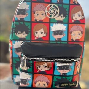 Bioworld jujutsu anime  Character Mini Backpack - Red, Black, Teal